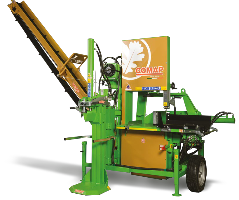 Série combinée avec fendeuse hydraulique horizontale frontale et tapis convoyeur incorporé — SN SOT N 800 EI